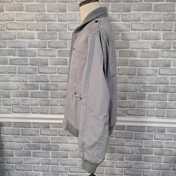 Vintage Y2K Pacific Trail Gray Lightweight Bomber Jacket Utility Mens XL - Picture 2 of 6